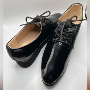 NWOT Mix No 6 black patent leather platform shoes. Man made material.Sz 7.5 Cute